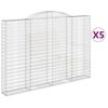 vidaXL Arched Gabion Baskets 5 pcs 300x30x200/220 cm Galvanised Iron