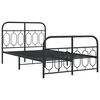 vidaXL Metal Bed Frame without Mattress with Footboard Black 120x190cm