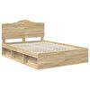 vidaXL Bed Frame with Headboard Sonoma 140 x 200 cm Solid Pine Wood