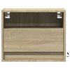 vidaXL Wall-mounted Bedside Cabinet with LED Lights Sonoma Oak