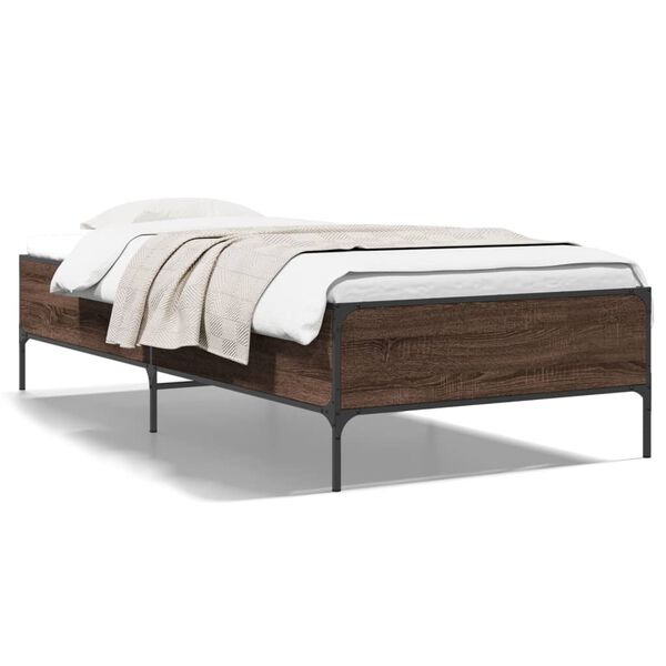 vidaXL Bed Frame without Mattress Brown Oak 90x190 cm Single
