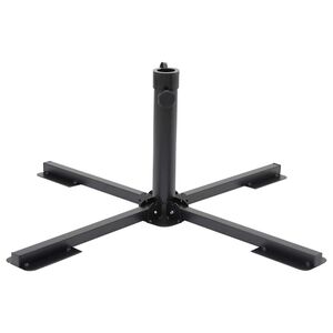 vidaXL Parasol Base Foldable for &Oslash;38/48 mm Pole Glossy Black Steel