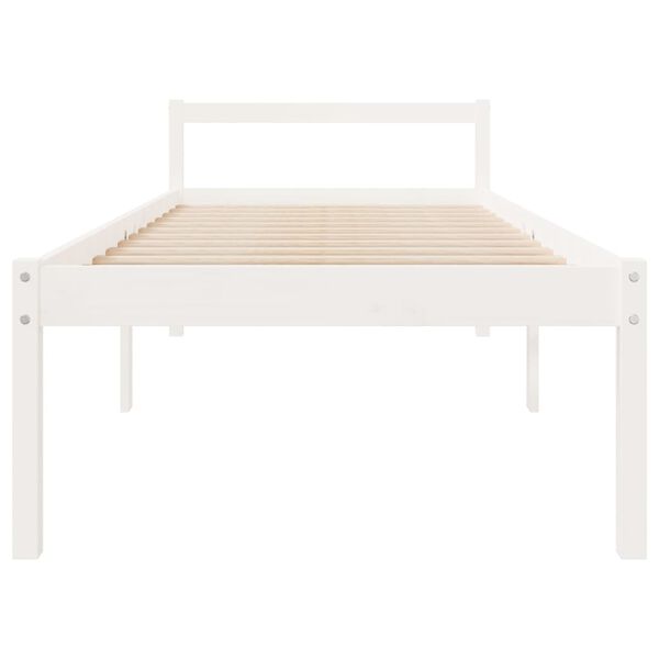 vidaXL Senior Bed without Mattress White 90x200cm Solid Wood Pine