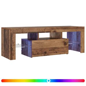 vidaXL TV Cabinet with LED Lights Old Wood 120x36.5x40 cm