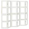 vidaXL Room Divider 6 Panels White Solid Wood Paulownia
