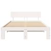 vidaXL Bed Frame with Headboard White 135 x 190 cm Solid Pine Wood