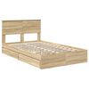 vidaXL Storage Bed with Drawer Sonoma Oak 120 x 190 cm Engineered Wood