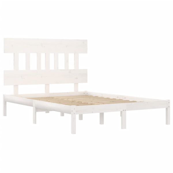 vidaXL Bed Frame without Mattress White 180x200 cm Super King Solid Wood