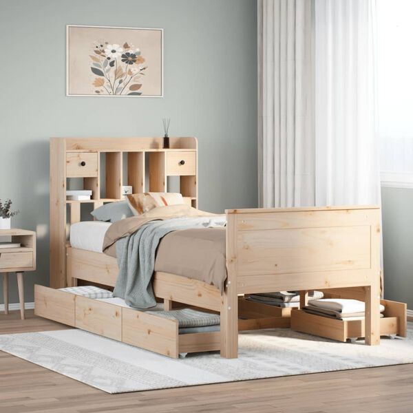 vidaXL Bookcase Bed without Mattress 100x200 cm Solid Wood Pine