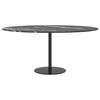 vidaXL Table Top Black Ø90x1 cm Tempered Glass with Marble Design