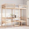 vidaXL Loft Bed Frame with Desk and Chairs 90x200cm Solid Wood Pine