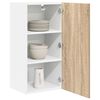 vidaXL Hanging Cabinet with Door Sonoma Oak and White 40 x 31 x 80 cm
