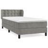 vidaXL Box Spring Bed with Mattress Light Grey 80x200 cm Velvet