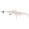 vidaXL Bed Frame White 75 x 190 cm Solid Pine Wood