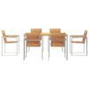 vidaXL Garden Dining Set 7 pcs Brown Solid Teak Wood