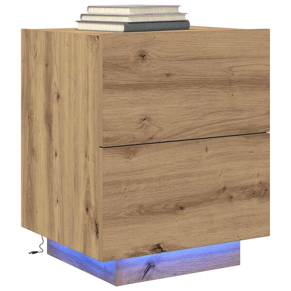 vidaXL Bedside Cabinet with Drawer 2 pcs Artisan Oak 45 x 40 x 55 cm