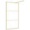vidaXL Walk-in Shower Wall with Clear ESG Glass Gold 100x195 cm