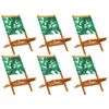 vidaXL Folding Garden Chairs 6 pcs Green Fabric and Solid Wood