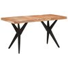vidaXL Dining Table Black 140x70x76 cm Solid Wood Acacia