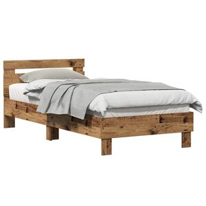 vidaXL Bed Frame Old Wood 203 x 95 x 70 cm Engineered Wood