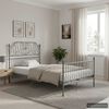 vidaXL Bed Frame without Mattress Grey Metal 120x200 cm