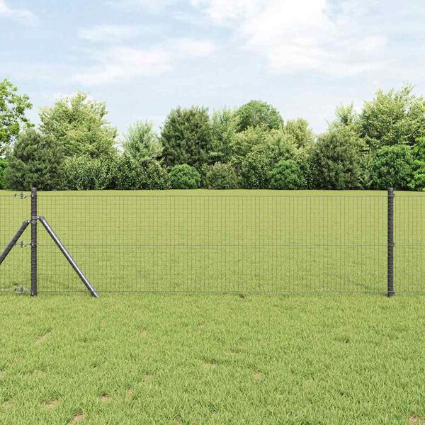 vidaXL Welded Wire Fence Grey 0.4 x 25 m Steel
