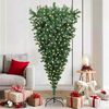 vidaXL Upside-down Artificial Pre-lit Christmas Tree Green 180 cm PVC