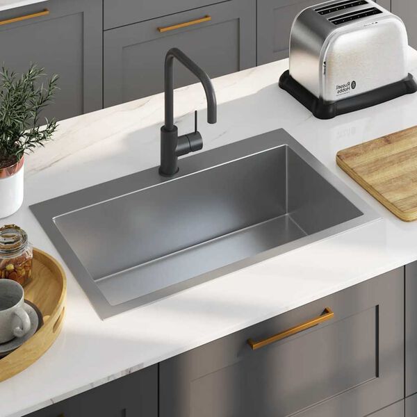 vidaXL Handmade Kitchen Sink Stainless Steel