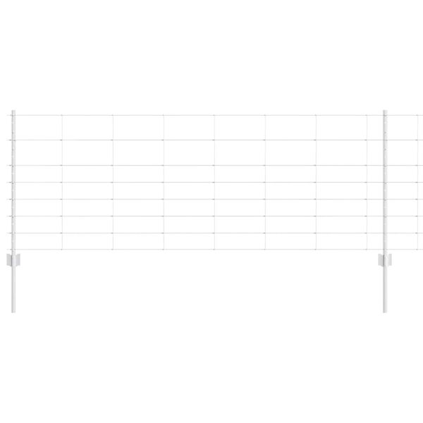 vidaXL Fence with Post Silver 0.8 x 25 m Steel