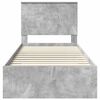 vidaXL Bed Frame with Drawer Concrete Grey 90 x 190 cm Engineered Wood