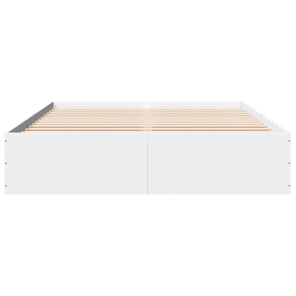 vidaXL Bed Frame without Mattress White 150x200 cm King Size