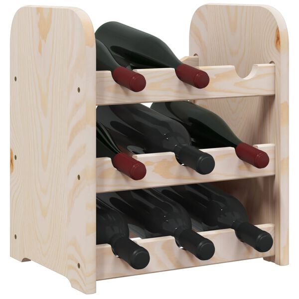 vidaXL Wine Rack 33x25x37 cm Solid Wood Pine