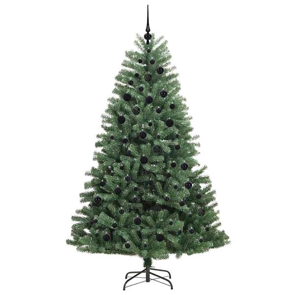 vidaXL Artificial Hinged Christmas Tree Green 210 cm PVC and Metal