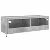 vidaXL TV Wall Cabinet with LED Lights Concrete Grey 100x35x31 cm