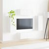 vidaXL TV Wall Cabinet Set Wall-mounted 4 pcs White Engineered Wood