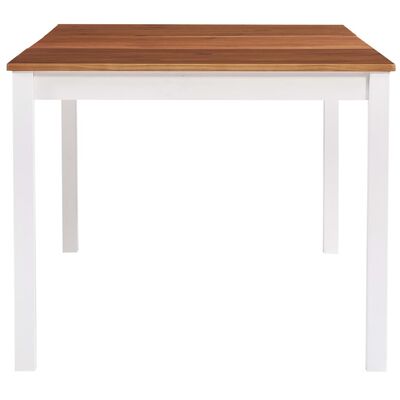vidaXL Dining Table White and Brown 180x90x73 cm Pinewood
