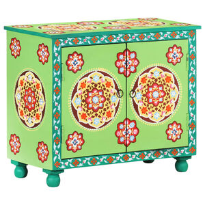 vidaXL Hand Painted Sideboard Multicolour 70x35x60 cm Solid Mango Wood