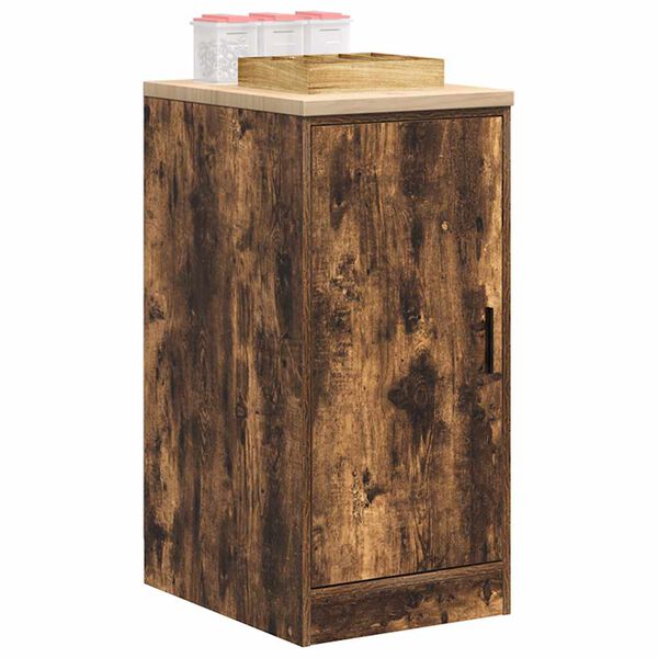 vidaXL Garage Storage Cabinet Smoked Oak 40x51x85 cm Solid Wood Pine