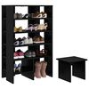 vidaXL Shoe Cabinet with Shelf 2 pcs Black Oak Engineered Wood