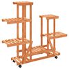 vidaXL Flower Stand with Wheels 95x25x101 cm Solid Wood Fir