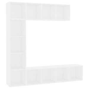 vidaXL Book Cabinet | Set of 3 | White | Engineered wood | 180x30x180 cm