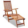 vidaXL Outdoor Deck Chair with Footrest Solid Acacia Wood