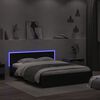 vidaXL Bed Frame with LED without Mattress Black 150x200 cm King Size