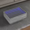 vidaXL Coffee Table with LED Grey Sonoma 70x50x30 cm Engineered Wood