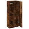 vidaXL Bathroom Cabinet with Roll Holder Smoked Oak 39x22x90 cm