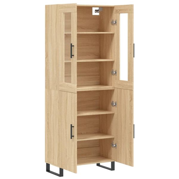 vidaXL Highboard Sonoma Oak 69.5x34x180 cm Engineered Wood