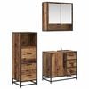 vidaXL Bathroom Furniture Set with Door 3 pcs Old Wood Engineered Wood