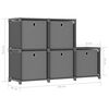 vidaXL 5-Cube Display Shelf with Boxes Grey 103x30x72.5 cm Fabric