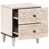 vidaXL Bedside Cabinet 2 pcs White 40 x 33.5 x 46 cm Solid Mango Wood
