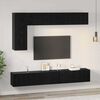 vidaXL TV Cabinet Set Wall-mounted 6 pcs Black Oak Engineered Wood